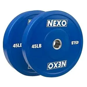 NEXO Color 230LB Rubber Bumper Plate Set - Premium Matte Finish 2x 45LB 2x 35LB 2x 25LB 2x 10LB Colored Cross Training Weight Plates