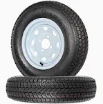 2-Pk Trailer Tire On Rim ST175/80D13 175/80 13 in. LRC 5 Hole White Spoke Wheel