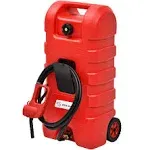 15 Gallon Fuel Caddy Portable Gas Can Storage Fuel Tank w/ Manual Nozzle &amp; Hose