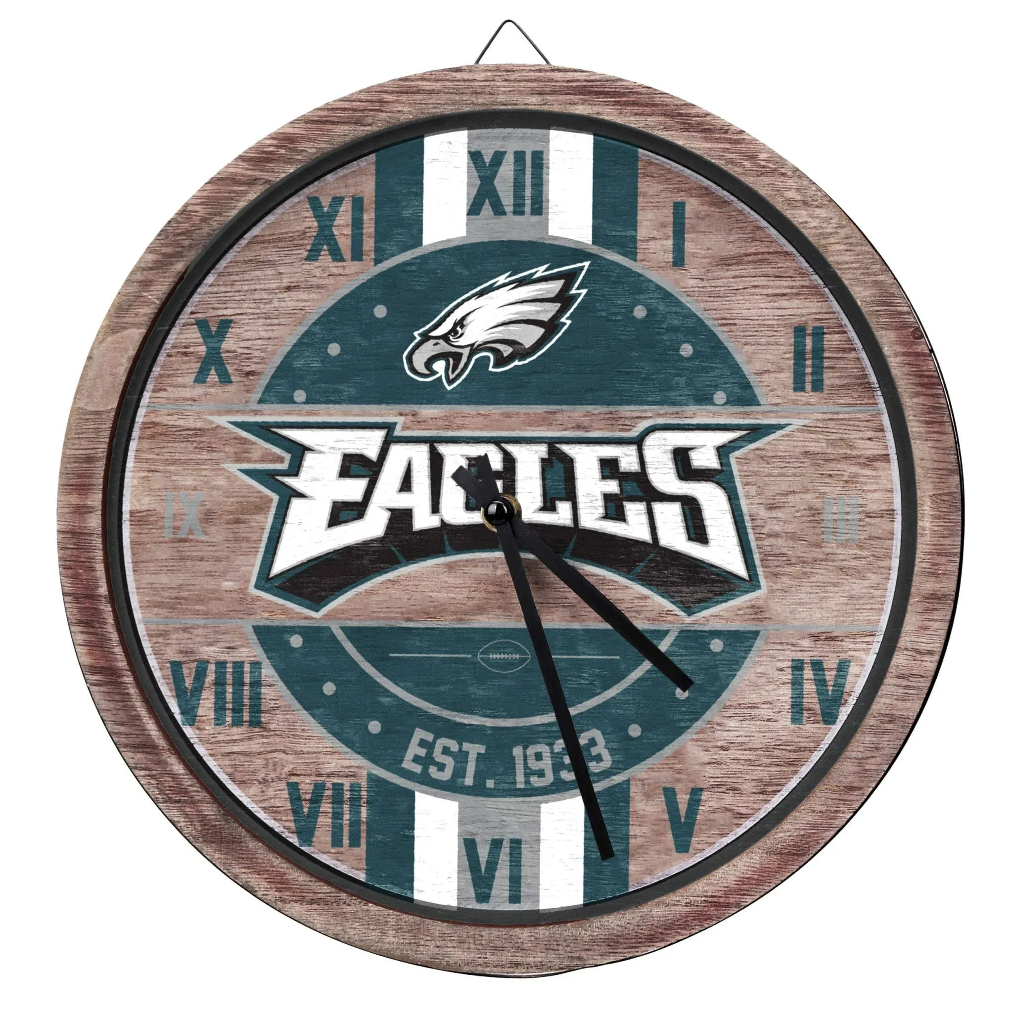 NFL Wood Barrel Clock - Philadelphia Eagles