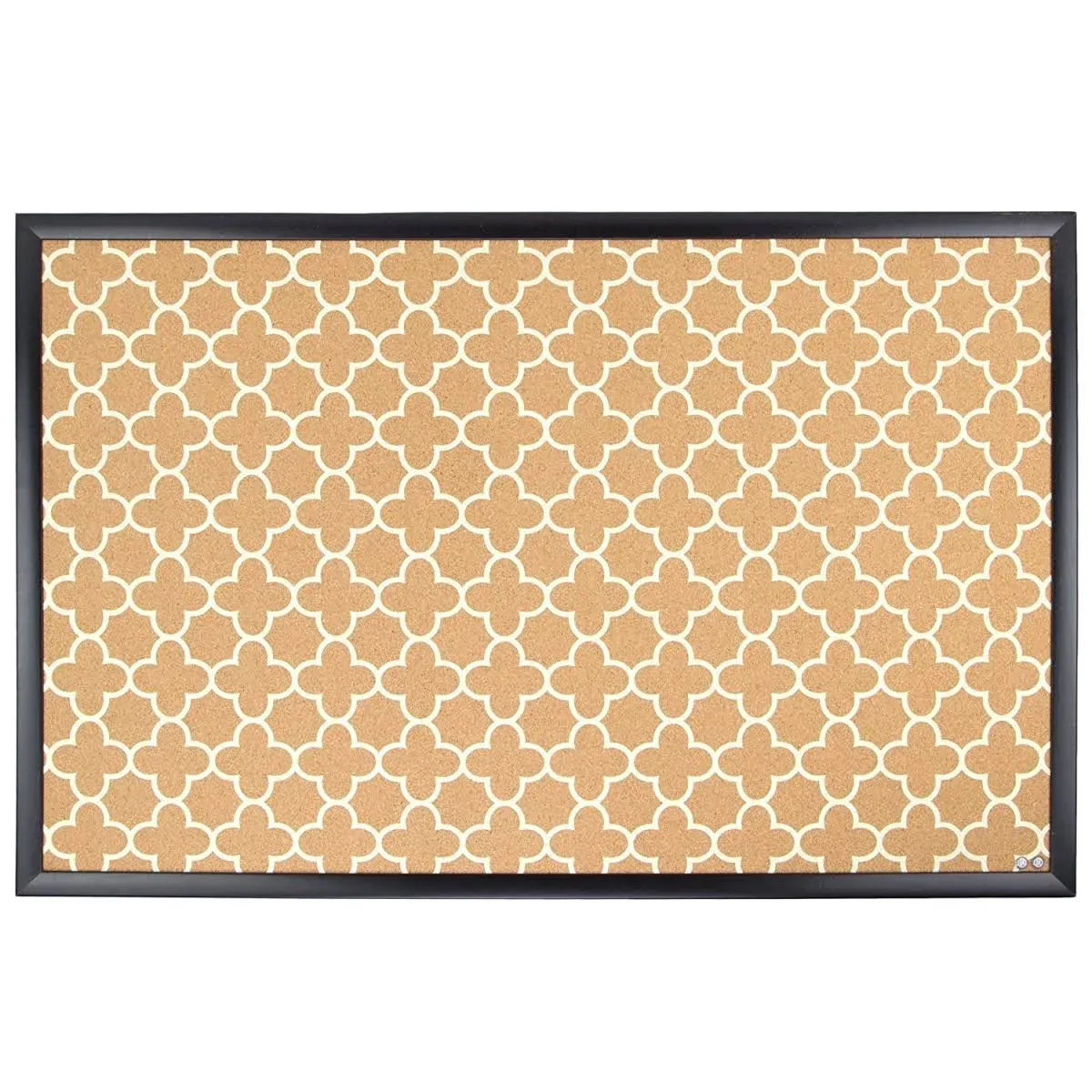 U Brands Black Wood Frame, Fashion Design Print 23 x 35-Inch Cork Bulletin Board