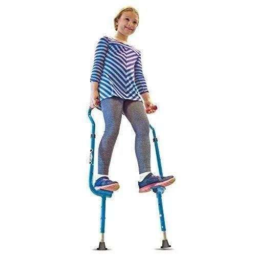 Original Walkaroo Steel 'Wee' Balance Stilts with Adjustable Height for Little Kids & Beginners (Ages 4+ and up to 120 lbs) For Active Play & Excercise; comes in Assorted Colors (Red or Blue)