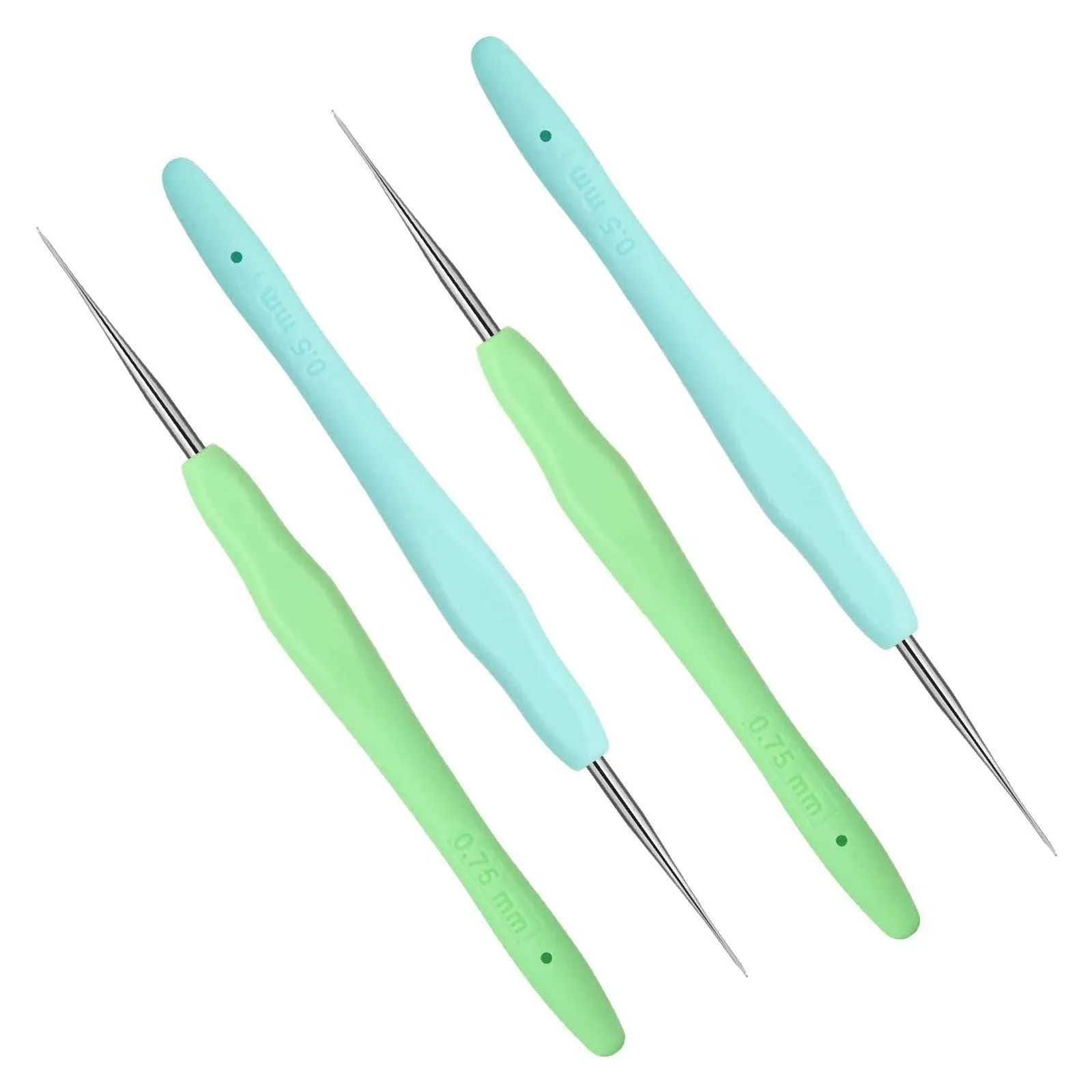 4 Pieces Dreadlock Crochet Hooks Tool 0.5mm 0.75mm Dreadlock Crochet Needle Tools ...