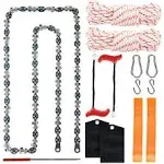 53 Inch High Reach Tree Limb Hand Rope Saw, 68 Sharp Teeth Blades on Silver 