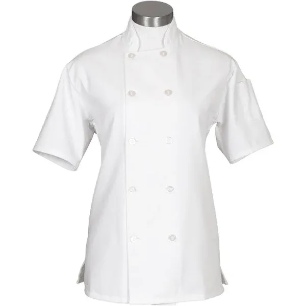 Fame Short Sleeve Chef Coat -White - Small - C100PS