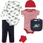 Hudson Baby unisex Cotton Layette Set, Christmasaurus, 6-9 Months