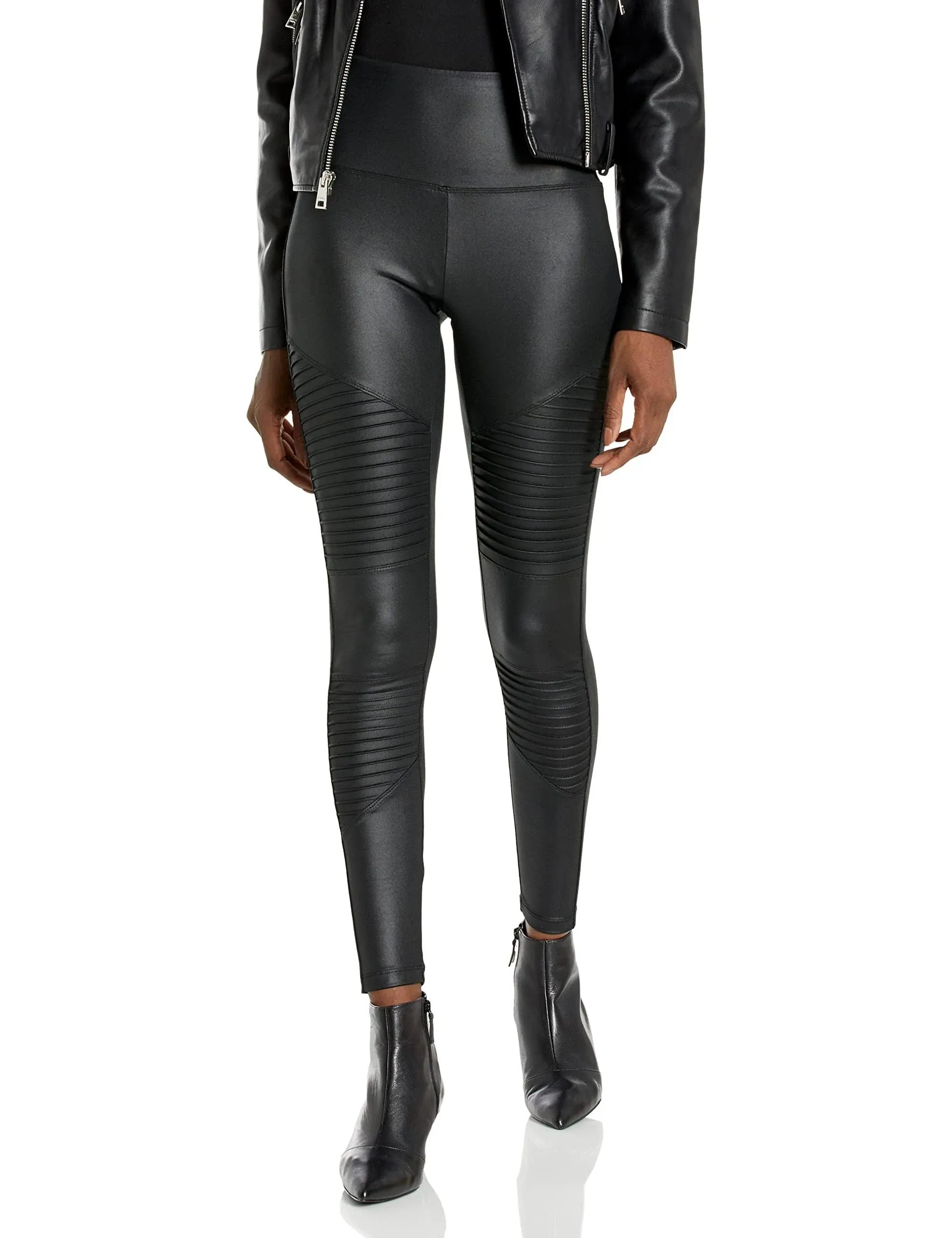 Andrew Marc Sport Women&#x27;s High Rise Full Length Liquid Moto Leggings