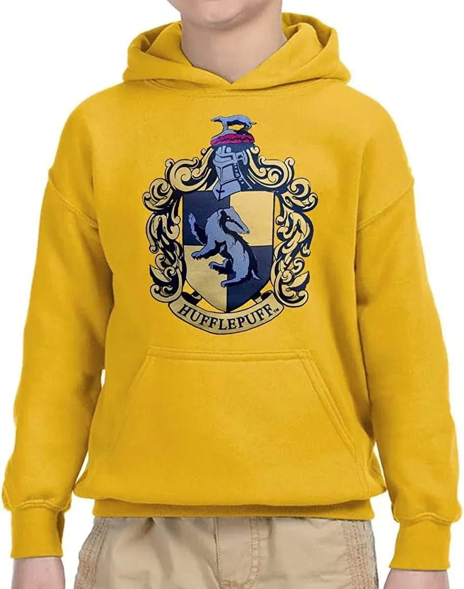 Fandom Republic Hufflepuff House Crest Hoodies, Adult Unisex, Size: 14 Years, Yellow