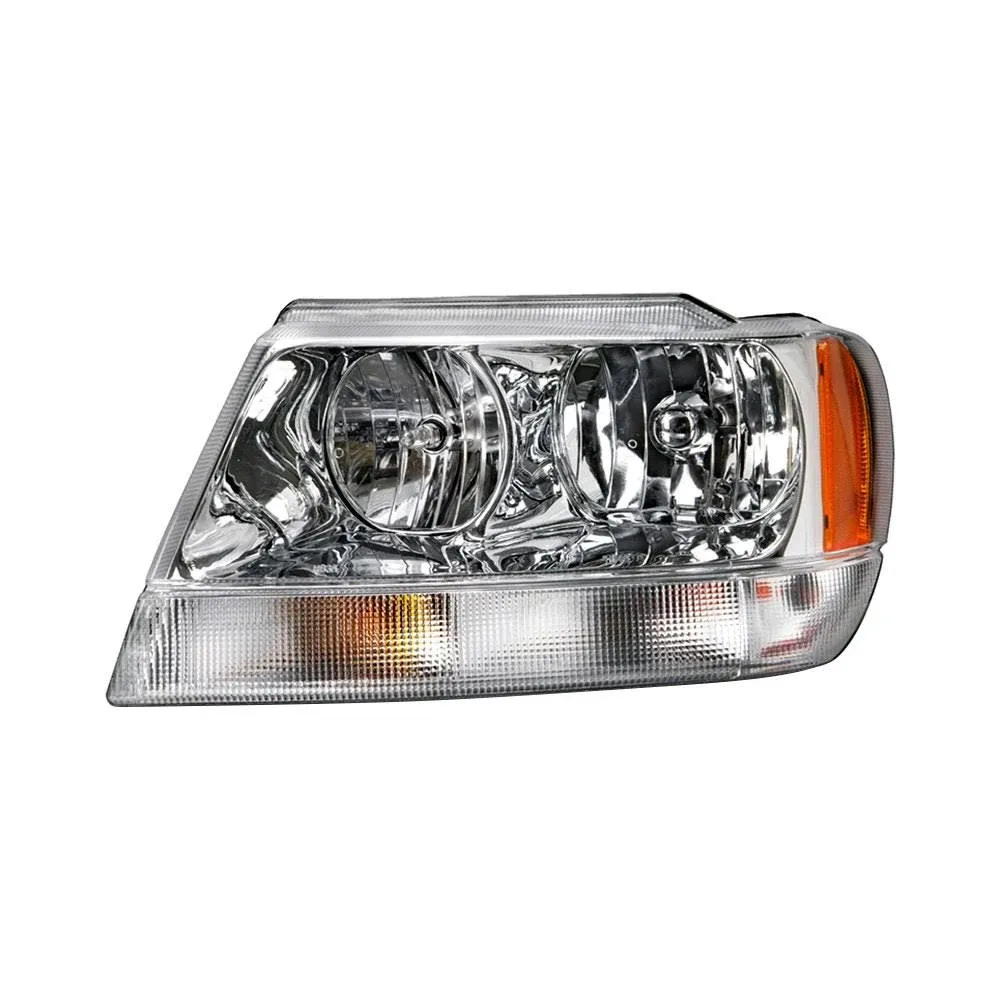 Chrome Housing Halogen Headlight Compatible with Jeep Grand Che