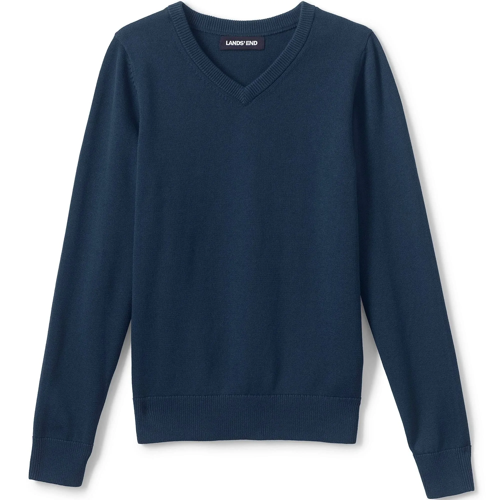 Lands' End Boys' Cotton Modal V-Neck Sweater