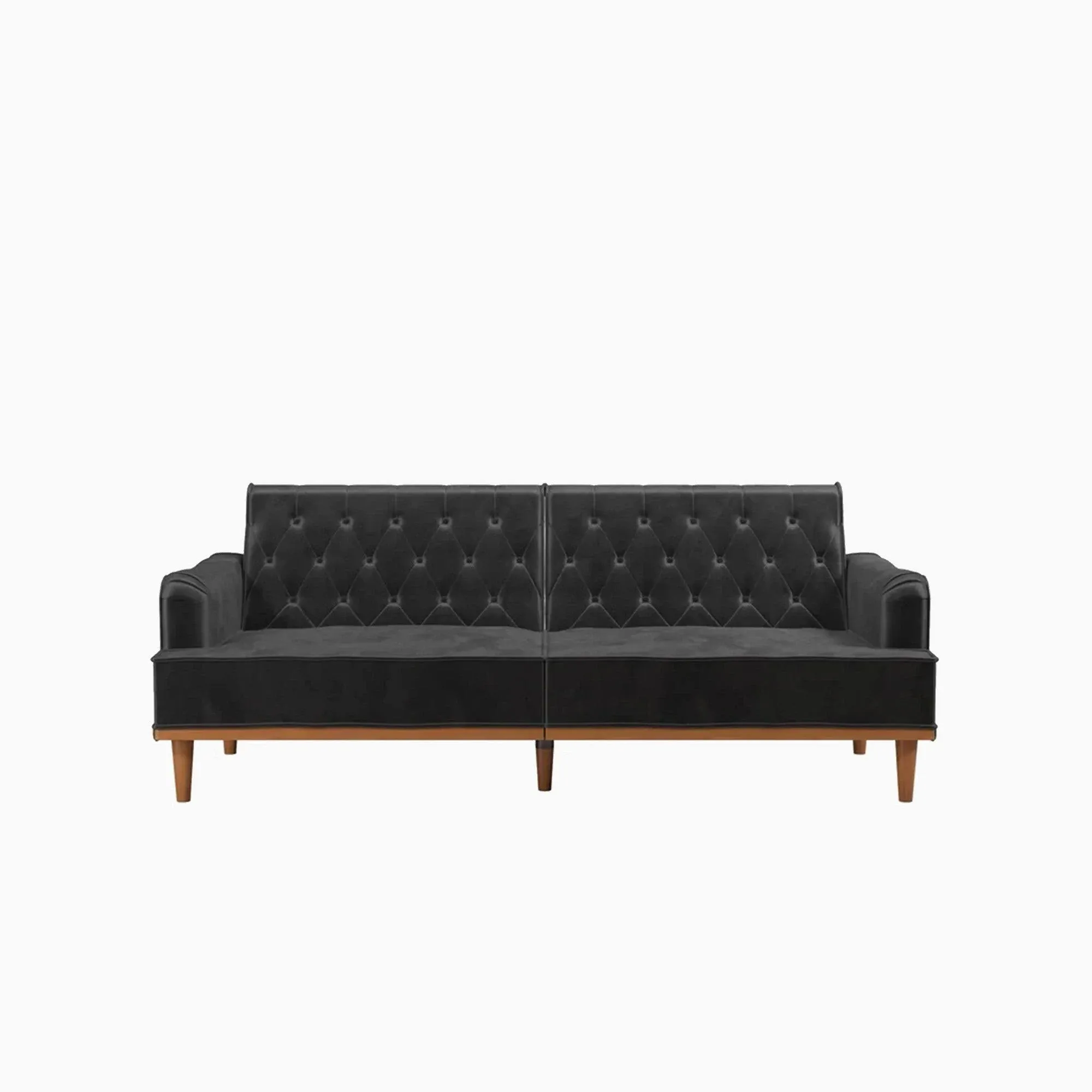 Mr. Kate Stella Vintage Convertible Sofa Bed Futon Dark Gray Velvet