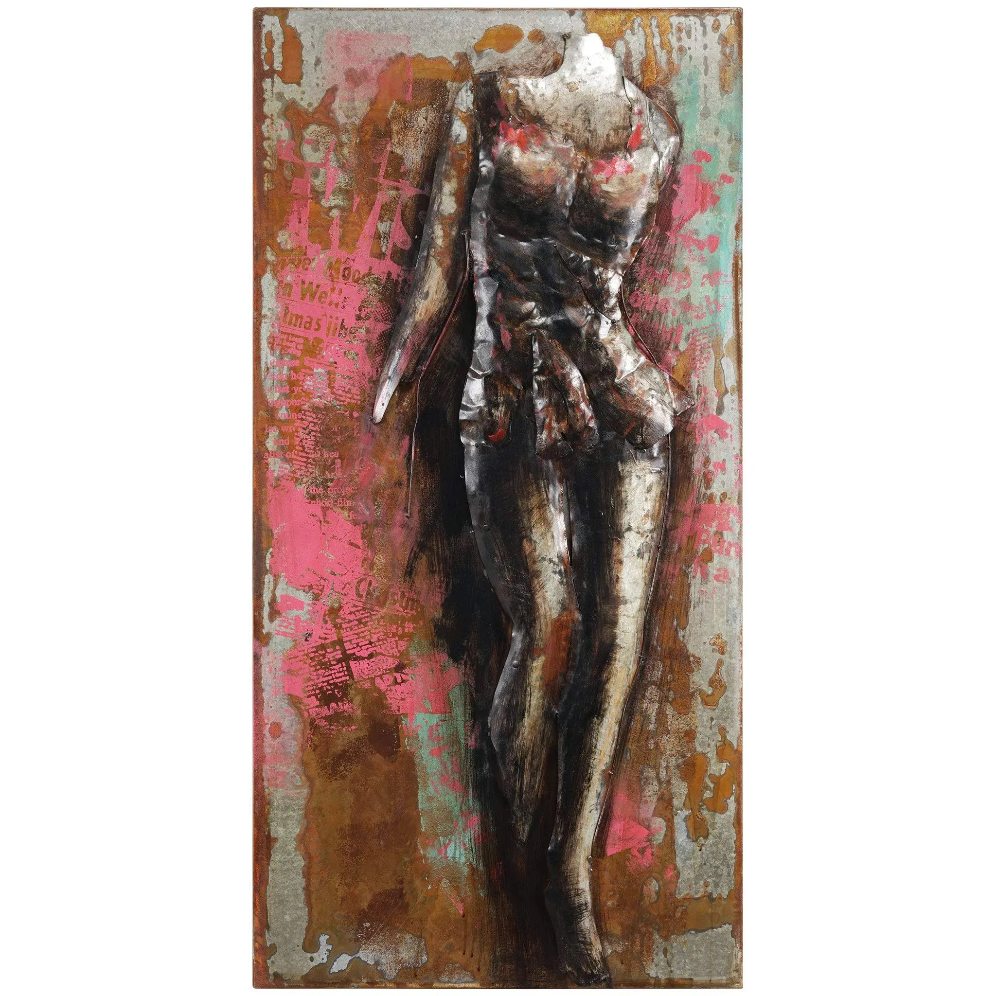 Empire Art Direct &#034;Catwalk&#034; Mixed Media Hand Painted Iron Wall Sculpture by P...