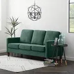 Edenbrook Archer Upholstered Velvet Couch - Small 3-Seater Couch with Straight Arms for Living Rooms