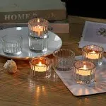 Tealight Candle Holder Set of 24, Clear Tea Light Candle Holder Glass for Wedding Decor, Tea Light Holders Bulk for Home Decor (Clear)