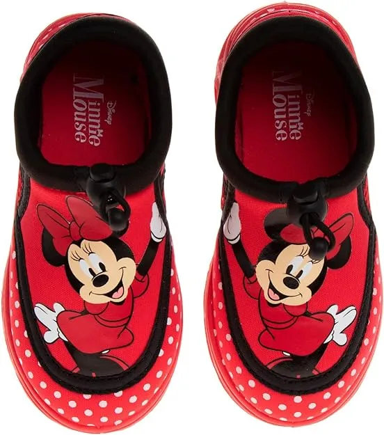 Disney Minnie Mouse Water shoes - pool aqua socks for kids- Sandals princess bungee waterproof beach slides sport character summer slip-on quick dry (toddler/little kid)