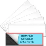 Set of 6 – Bumper Sticker Magnets, Bumper Magnet, Flexible Magnetic Bumper Sticker Sheet with Self Adhesive, Make Your Decal Transferable with These Durable Car Magnets, Size 12” X 4” Thickness 30 Mil