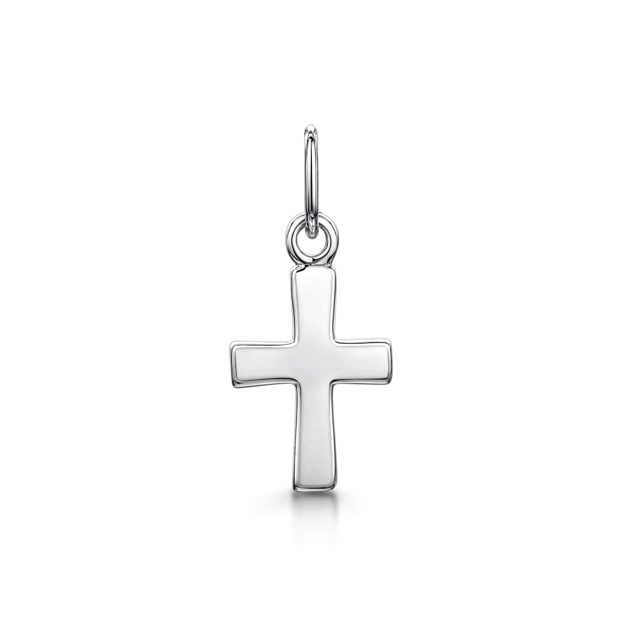 Amberta unisex 925 Sterling Silver Cross Pendant: Small Plain Crucifix