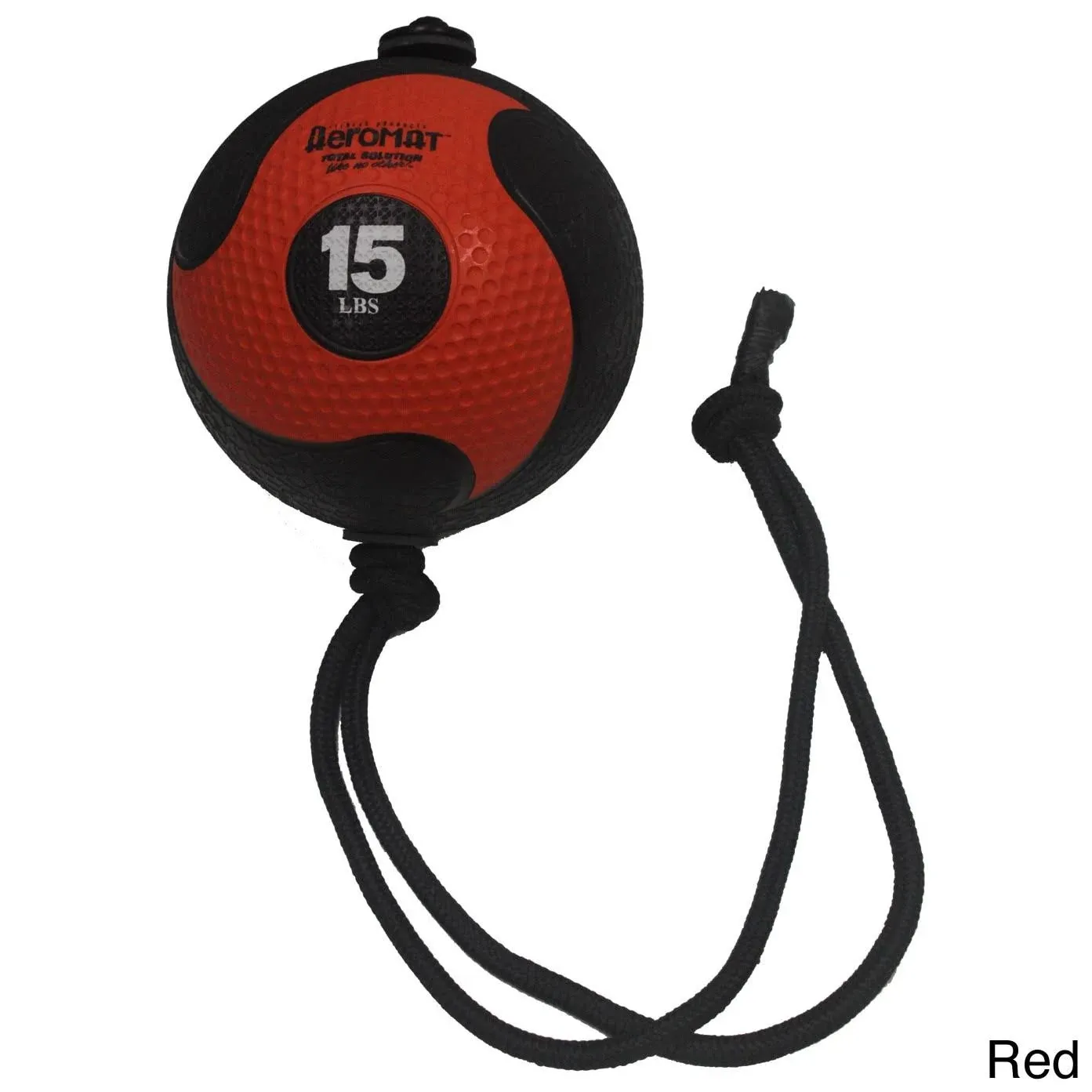 15 lbs Elite Power Rope Medicine Ball - Black with Red