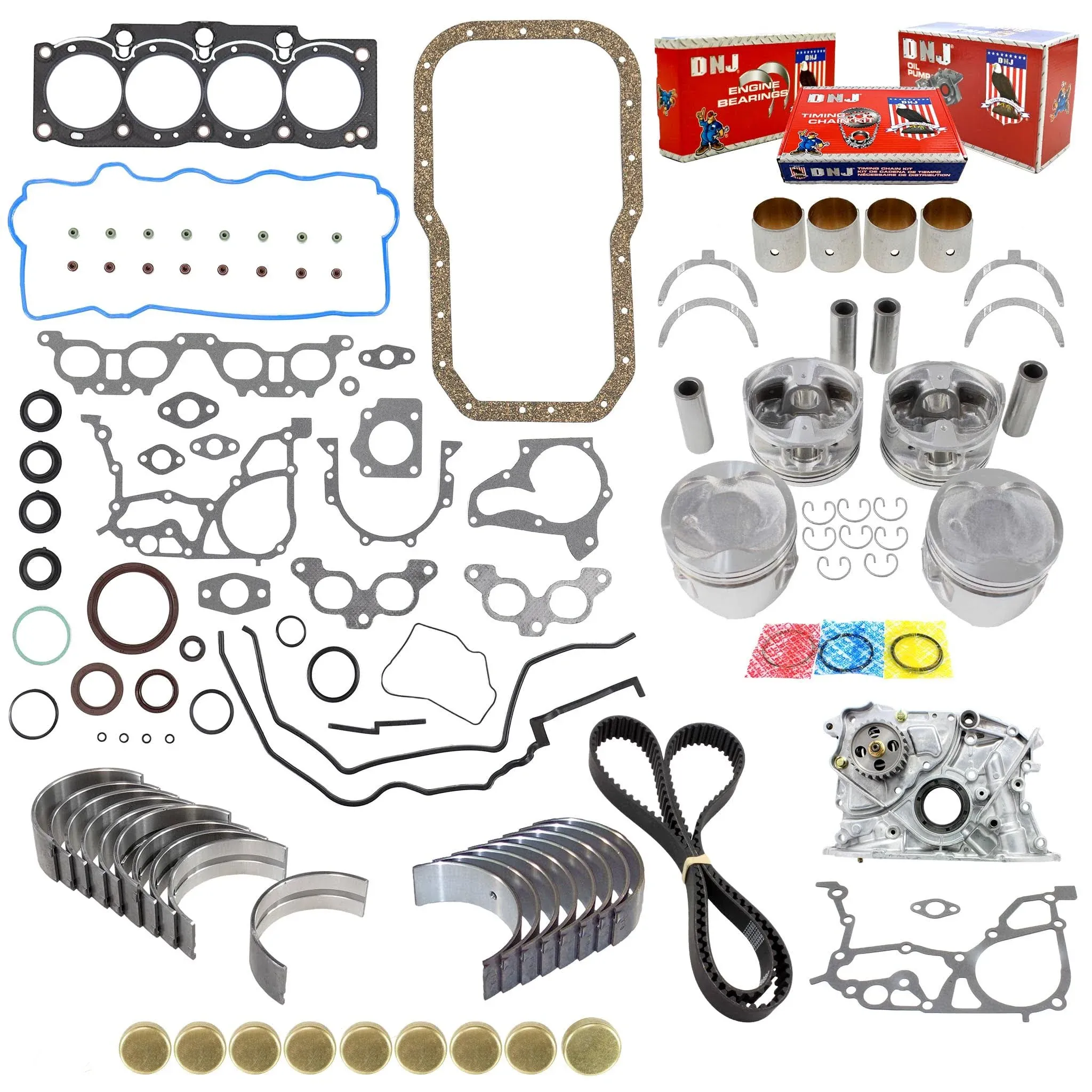 DNJ EK940BM Engine Rebuild Kit for 1992-1996 / Toyota/Camry / 2.2L / DOHC / L4 / 16V / 2164cc / 5SFE / Vin