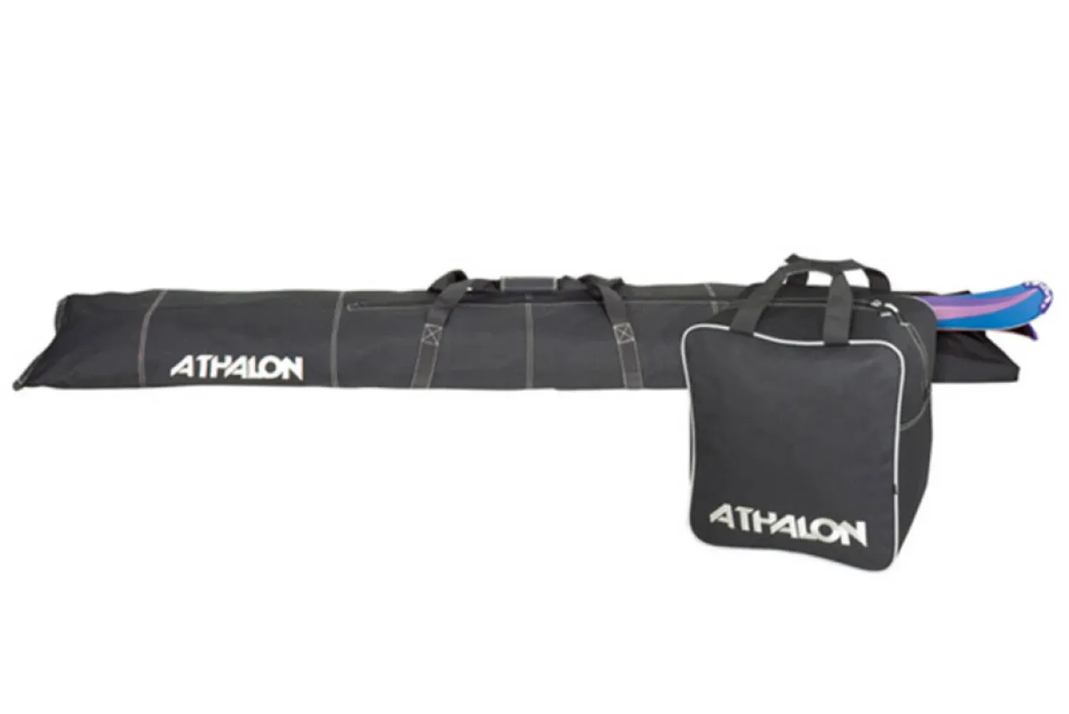 \u200bATHALON SINGLE SKI BAG 185CM - #124 BLACK HOLDS 1 PAIR OF SKIS NEW