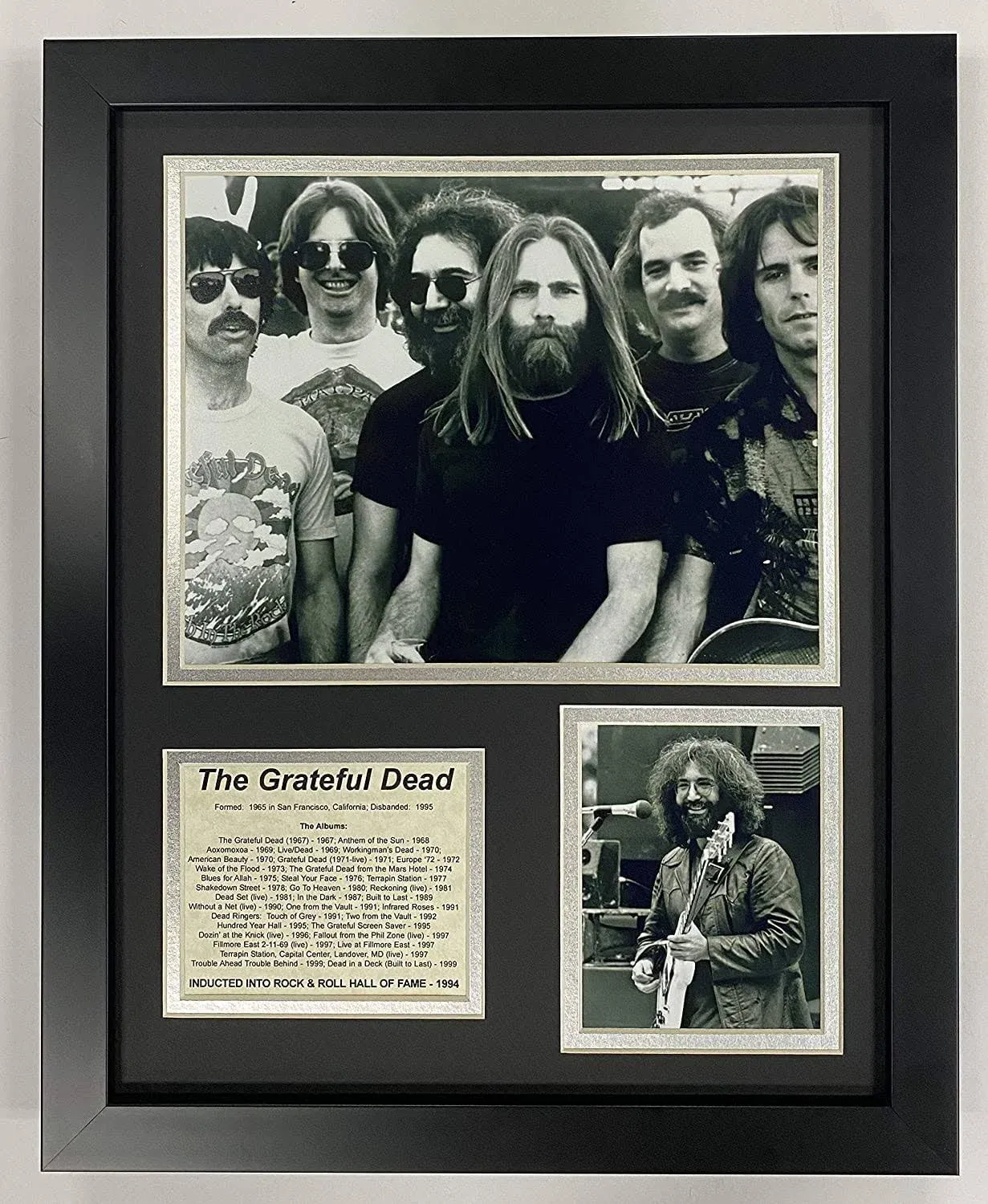 Legends Never Die Grateful Dead Collectible | Framed Photo Collage Wall Art Decor - 12"x15"