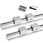 GUWANJI 2pcs 1000mm 39.4 inch Linear Rail with 4pcs SBR16UU Linear Bearing Sliding Block CNC Parts for Fully suppoeted S