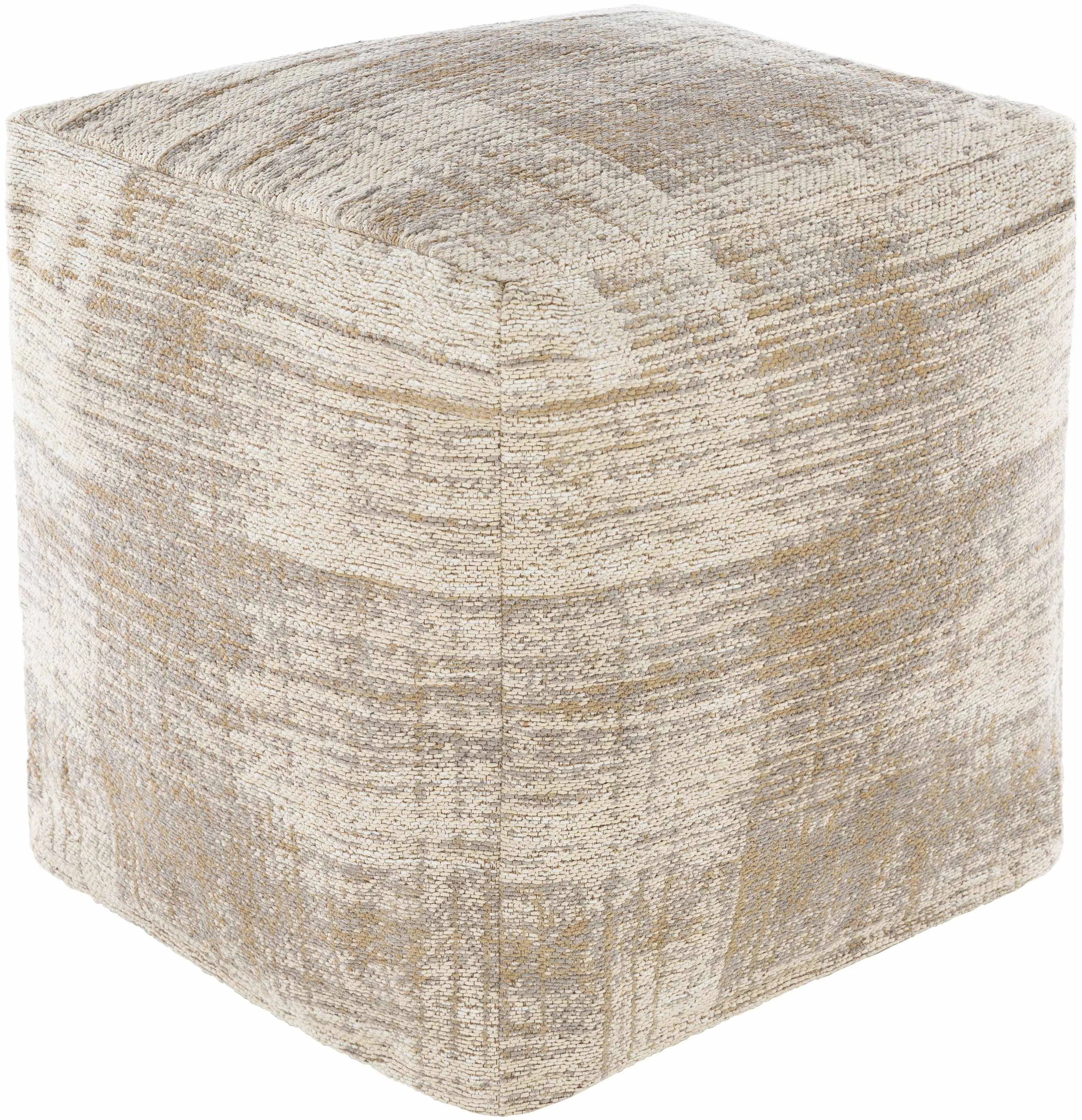 Mark&Day Pouf Ottoman, Puchenstuben Modern Taupe Cube Pouf Foot Rest for Living Room, Bedroom and Boho Home Decor (18"x18"x18")