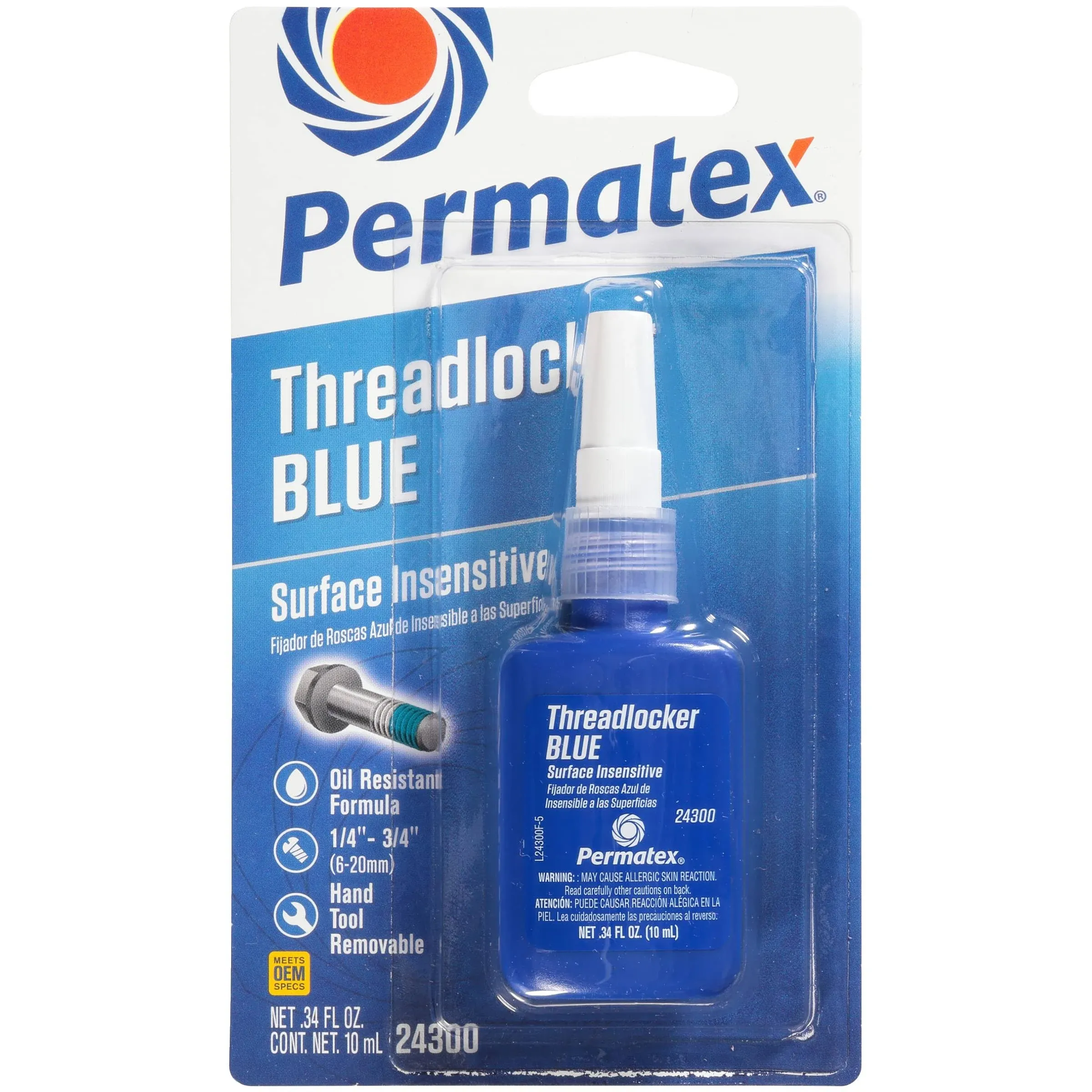 SURFACE INSENSITIVE THREADLOCKER BLUE 10ML BOTTL