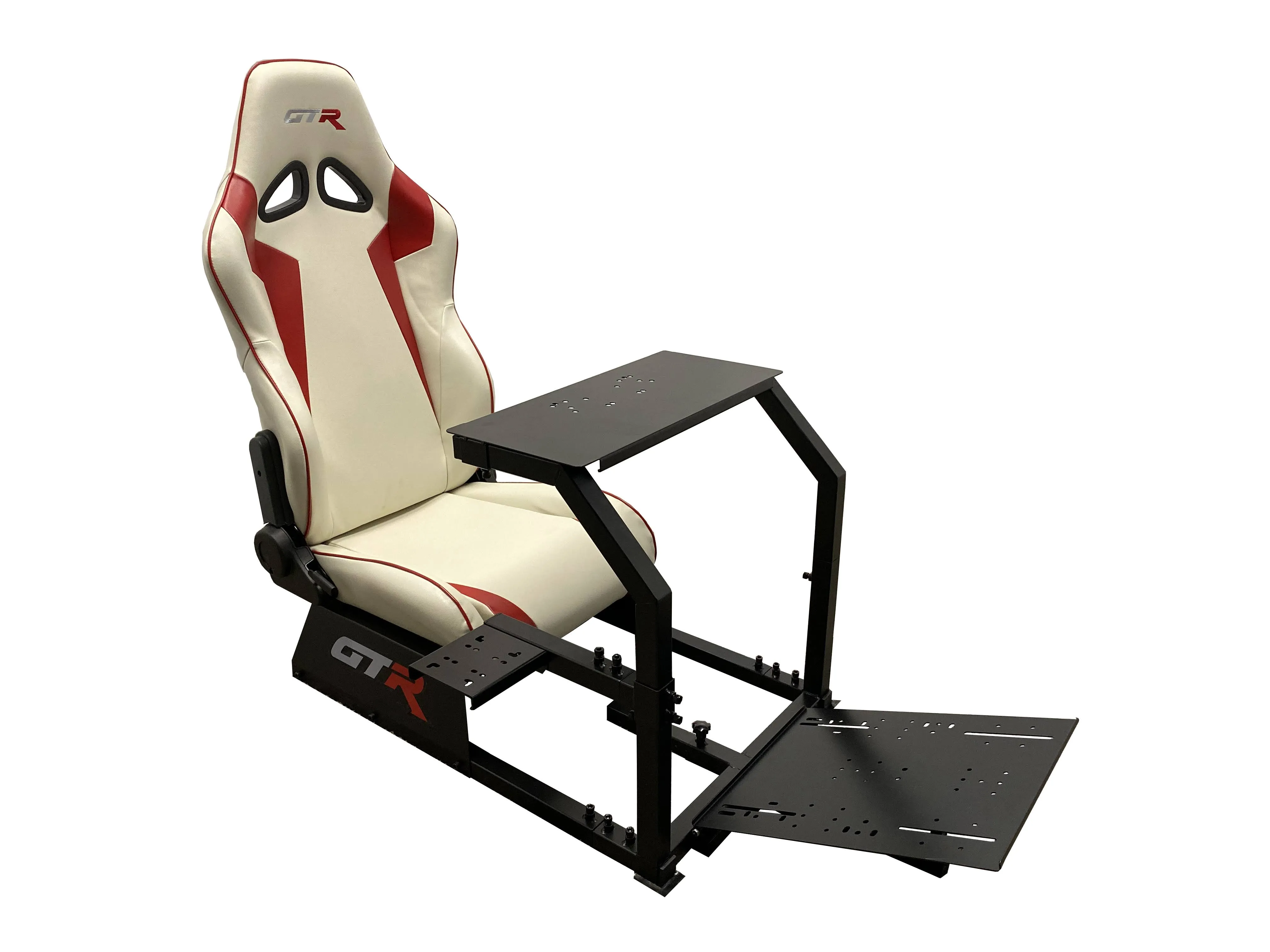 GTR Simulator GTA Model Black Frame White/Red Seat