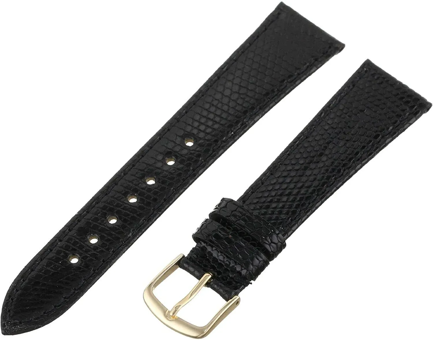 Hadley-Roma Men's Msm701ra-160 16-mm Black Genuine Lizard Leather Watch Strap