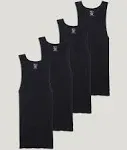 Jockey Men's 100% Cotton A-Shirt Tank - 4 Pack, Size: Small, Black