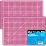 US Art Supply 24" x 36" PINK/BLUE Professional Self Healing 5-Ply Double Sided Durable Non-Slip Cutting Mat Great for Scrapbooking, Quilting, Sewing