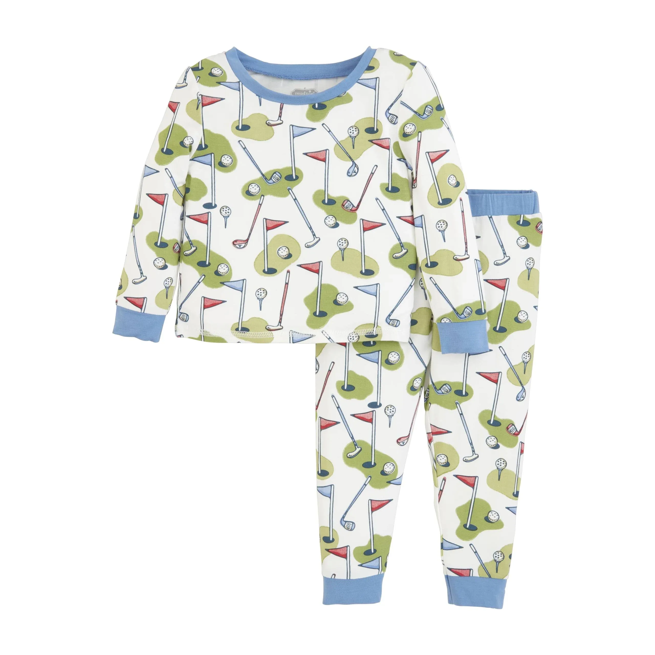 Mud Pie Blue Golf 2pc Bamboo Pajama Set - 3T