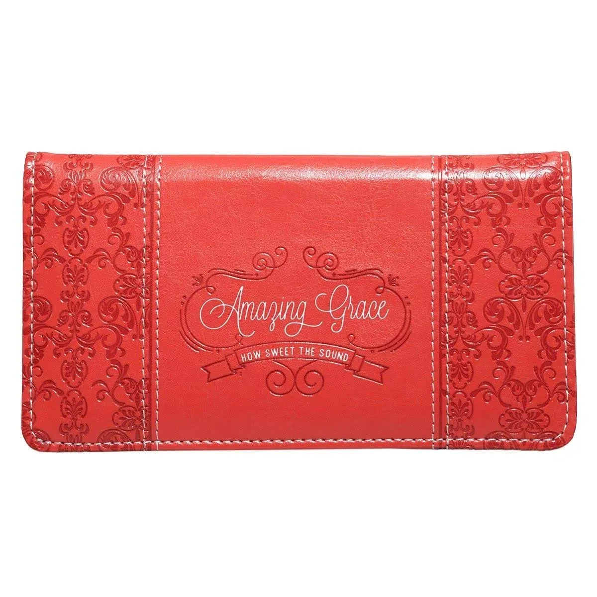 Amazing Grace Checkbook Cover, Coral