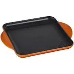 Le Creuset 9.5" Cast Iron Square Griddle Pan - Flame