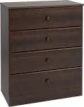 Prepac Astrid 4-Drawer Chest Drifted Gray