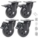 4&#034; Swivel Caster Wheels Casters Set of 4Heavy Duty Casters with BrakePremium ...