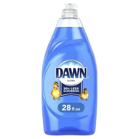 Dawn Dish Soap EZ-Squeeze Dishwashing Liquid + Non-Scratch Sponges for Dishes, Original Scent, Includes 3x22oz Bottles + 2 Sponges