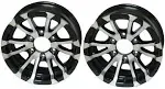 Two Aluminum Trailer Rims Wheels 6 Lug 15 in. Avalanche V-Spoke / Black