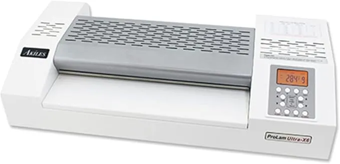 Akiles APLULTRA-X6 Model ProLam Ultra-X6 Commercial Grade 6 Roller Laminator with 2 Programmable Memory Settings, 13" (330 mm) Throat Capacity, 14 mil (350 mic) Max Pouch Thickness