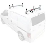 H1 2 Bar for Nissan NV200 Steel Ladder roof Rack 2013-On, White