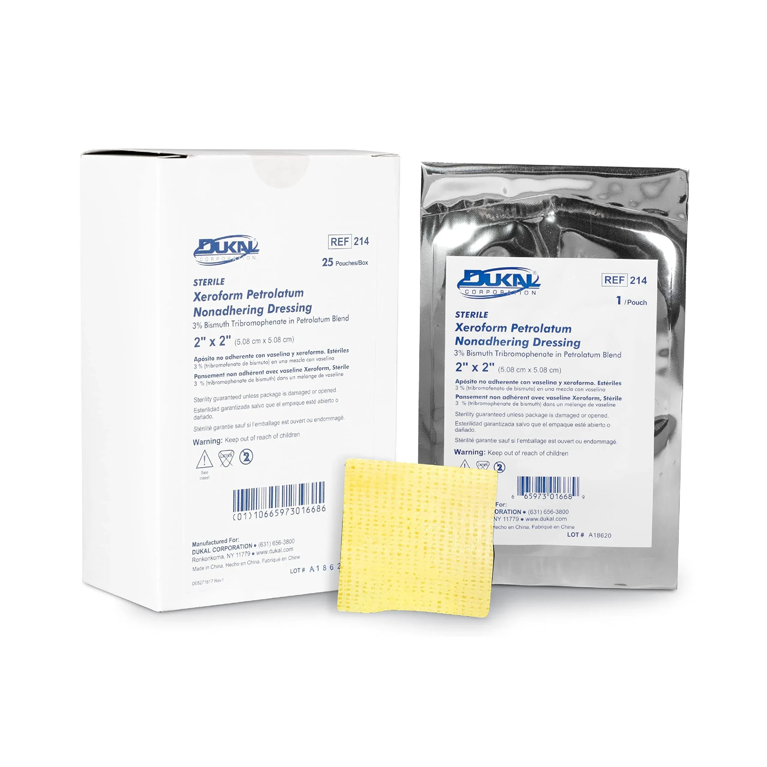 Dukal 214 Xeroform Petrolatum Gauze- Pack of 25