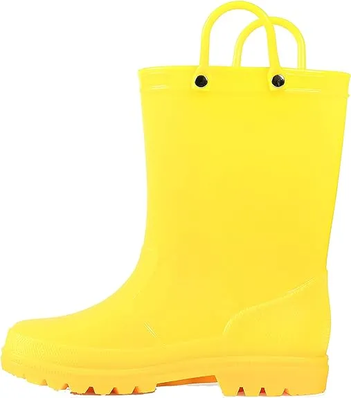 K KomForme Kids Girls & Boys Rain Boots with Easy-on Handles Waterproof Outdoors