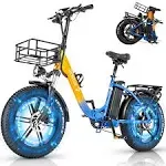 Bopzin Folding Electric Bike for Adults 1000W, 30MPH, 48V 15Ah Removable Battery 20inch-1200W 48V 15