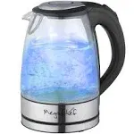 Megachef Stainless Steel Light Up Tea Kettle, 1.7L, Clear Glass