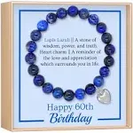 OLGAS GEMS 60th Birthday Milestone Bracelet & Meaningful Message Card - Beautiful and Sentimental Gifts for 60th Birthday Women