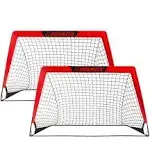 Kids Soccer Goal, Pop Up Soccer Goal Net for Backyard, Set of 2 with Portable...