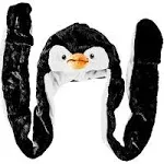 Super Z Outlet Penguin Plush Animal Winter Ski Hat Beanie Aviator Style Winter Black/White