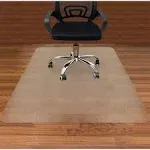 AiBOB Office Chair Mat for Hardwood Floors, 45 x 53 in, Heavy Duty Floor Mats for Computer Desk, Easy Glide for Chairs, Flat Without Curling, Clear