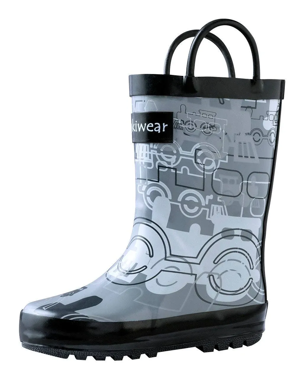 Oaki Kids Waterproof Rubber Rain Boots with Easy-On Handles